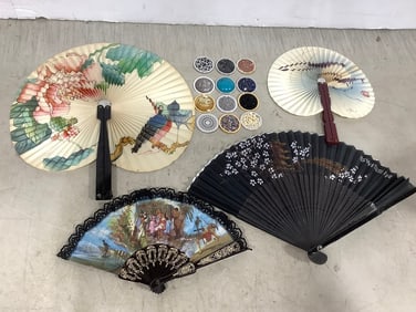 Carlo Biagi Coins, and Decorative Hand Fans