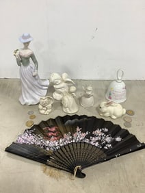 Ceramic Statues, Decorative Handfan, and more (Tallest - 9.5in)