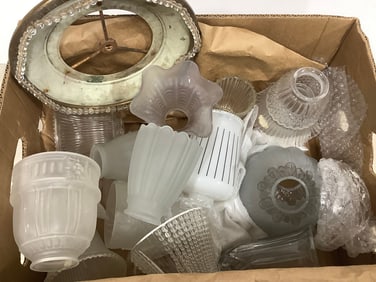 Various glass lampshades