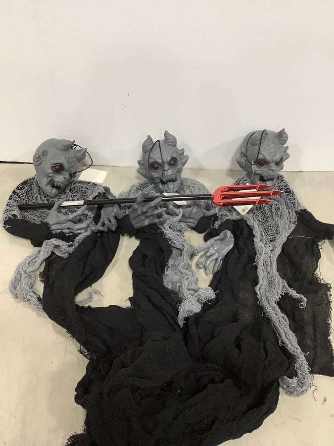 Goblin ghoul halloween hanging decorations and devil pitchfork(all new) (1 of 1)