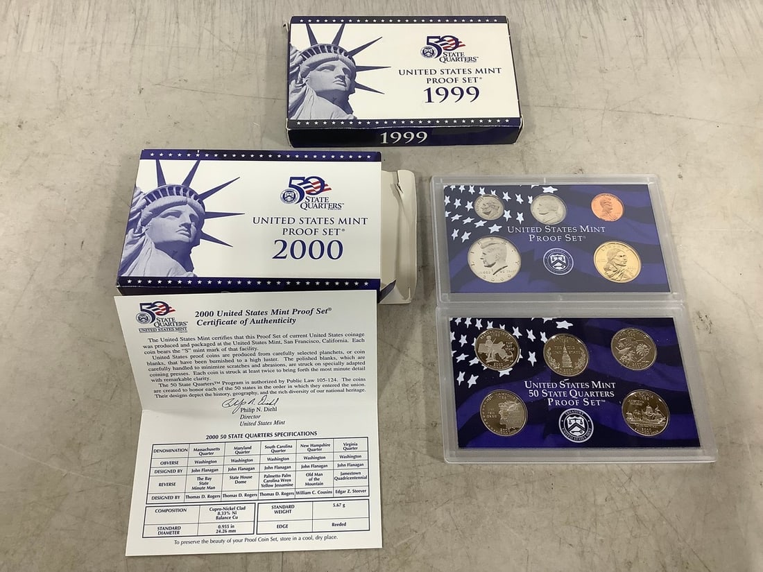 1999 and 2000 united States Mint proof sets (1 of 1)