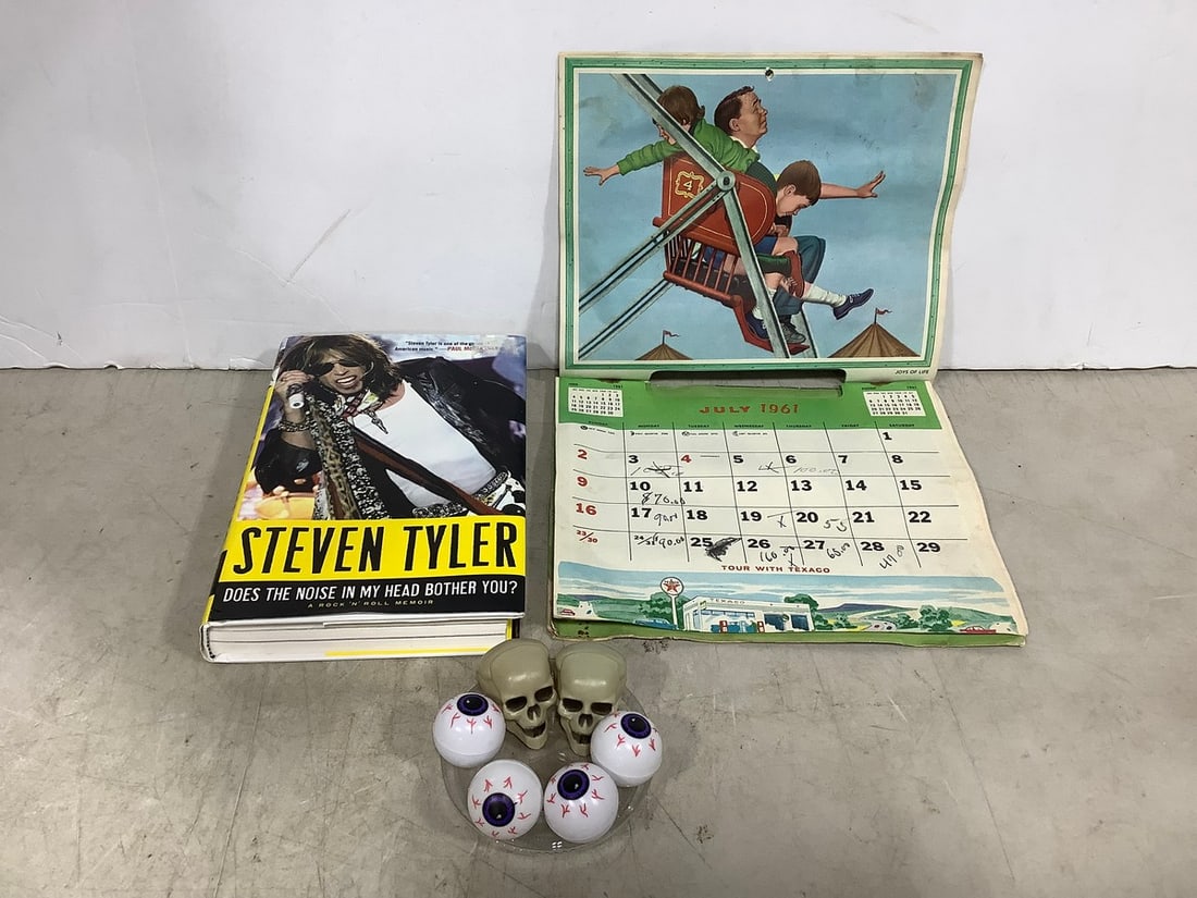 1961 calendar, Steven Tyler hardcover book, and more: 1961 calendar, Steven Tyler hardcover book, and more