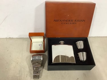 Alexander Julian Colours flask and shot glass set, Sprinto watch, and more