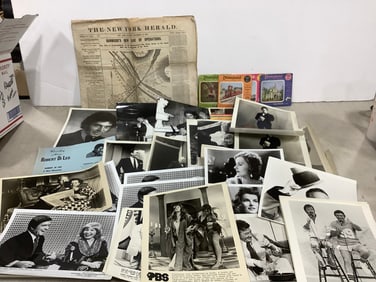 1862 newspaper, DisneyLand view master slides, vintage film prints, and more