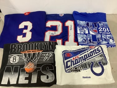 Sports tshirts/jersey shirt(NY Giants, NY Rangers, Brooklyn Nets, and more-various sizes)