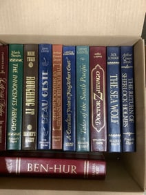 Various hardcover books(Ben-Hur, The Sea Wolf, The Return of Sherlock Holmes, and more)