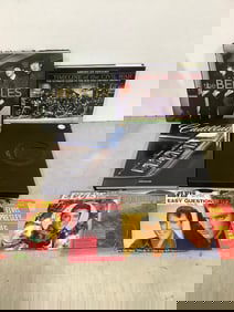 Vintage Elvis 45's and hardcover books(Timeline of the Civil War, Images of the Beatles, Cadillac)