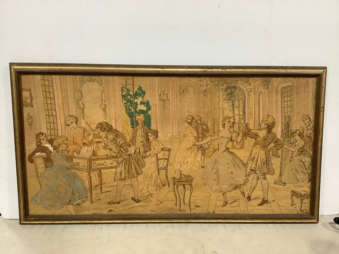 Vintage French framed tapestry(21in.x40in.) (1 of 1)