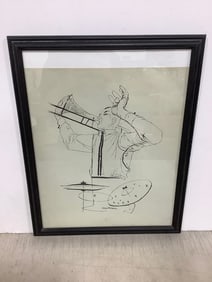 Framed artwork signed David Stone Martin(16in.x20in.)