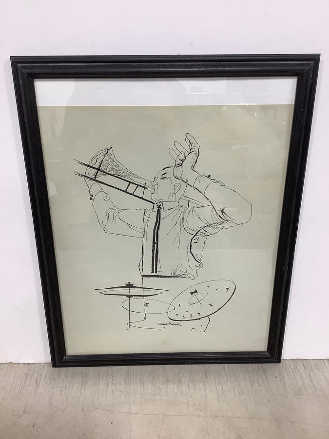 Framed artwork signed David Stone Martin(16in.x20in.) (1 of 1)