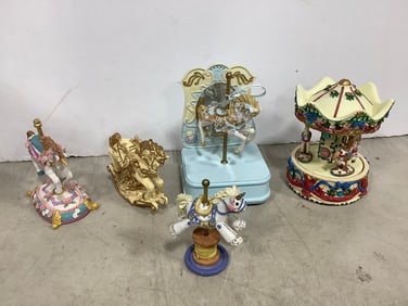 Music box carousels and statues(tallest 6.5in.)
