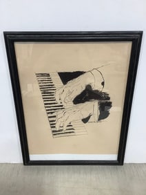 Framed artwork signed David Stone Martin(16in.x20in.)