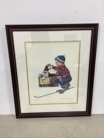 Framed Norman Rockwell art print(22.5in.x26.5in.-378/1600)