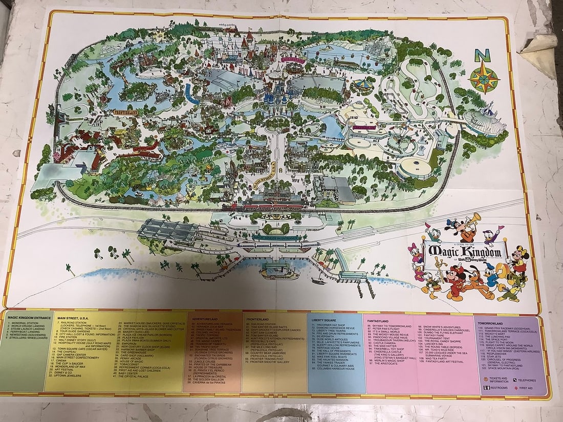 A Guide to the Magic Kingdom Disney map(31.5in.x39.5in.) (1 of 1)