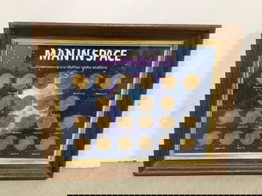 Framed Man in Space coin collection(10in.x12in.)