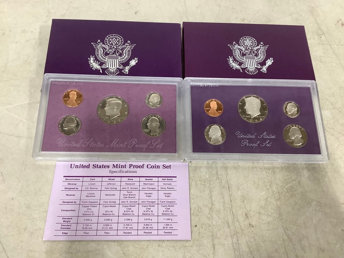 1988 US Mint Proof Coin Set, and 1984 US Proof Coin Set (1 of 1)