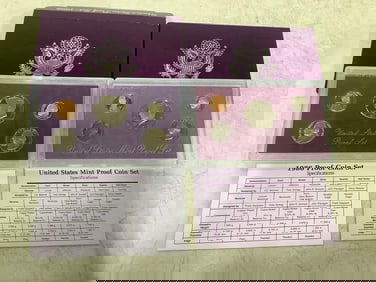 1986 and 1988 US Mint Proof coin sets