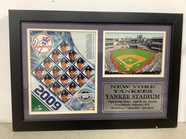 Framed 2009 NY Yankees Stadium/players print(14in.x20in.)