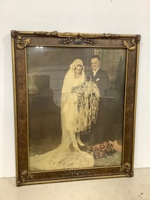 Framed vintage wedding photograph(19.5in.x23.5in.)