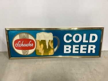 Schaefer cold beer sign(8in.x24in.)