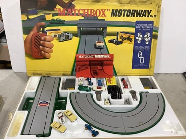 Vintage Matchbox Motorway set in box