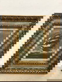 Framed boat artwork(15.25in.x17.25in.)