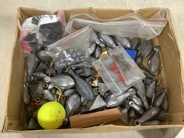 Fishing weights, hooks, and more