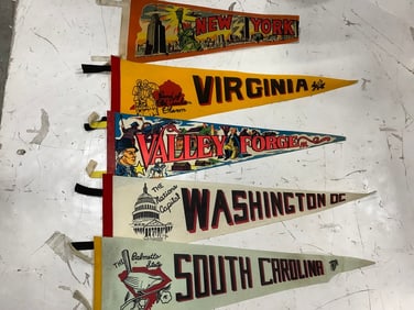 Vintage banners(Virginia, Valley Forge, South Carolina, and more)