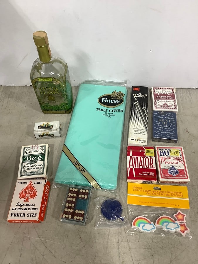 Playing cards, Hallmark erasers, dice, and more: Playing cards, Hallmark erasers, dice, and more