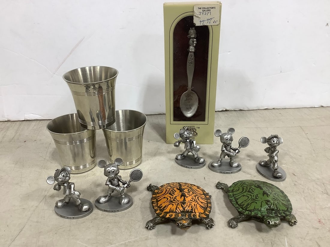 Shot Cups, Miniature Mickey Figures, Metal Turtle Decor, and more (Disney, Pewter, Schmid, etc): Shot Cups, Miniature Mickey Figures, Metal Turtle Decor, and more (Disney, Pewter, Schmid, etc)