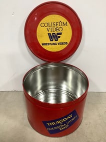 Vintage WWF Tin Container (8inx10in)