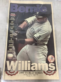 1999 Bernie Williams Yankees Baseball Print (13.5inx21.5in)
