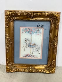 Framed Carousell Art Print (11.5inx13in)