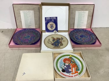 Ceramic Goebel Plates, and Carnival Glass Dishes