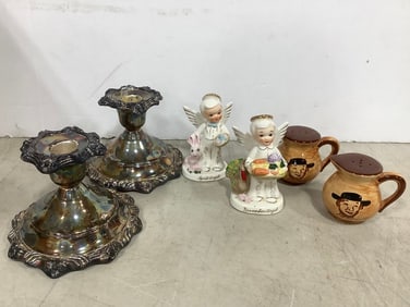 Sheridan Candle Holders(4.5in Tall), Noritake Ceramic Figures, and more