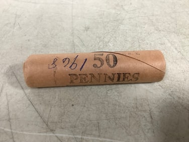 Vintage 1968 Roll of Pennies