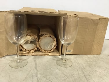 Various Glass Goblets (8in tall)