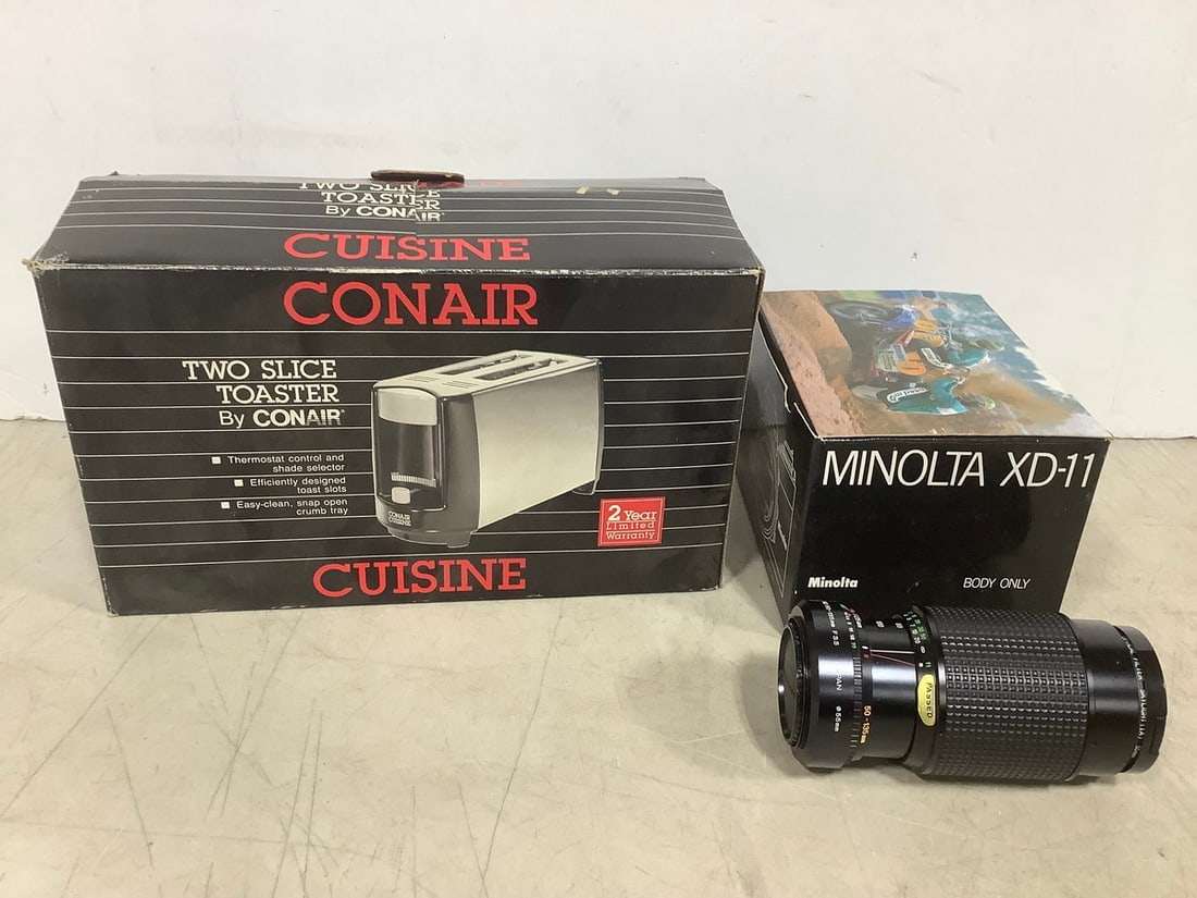Minolta Camera Lens, and Conair Cuisine Two Slice Toaster (1 of 1)
