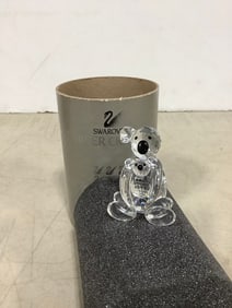 Swavorski silver bears crystal decor(2.5in.tall-ear chipped)