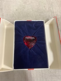 Swavorski red heart crystal decor in box(1.5in.long)