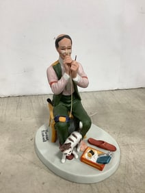 Man Threading a Needle Norman Rockwell porcelain figure(6.5in.tall)