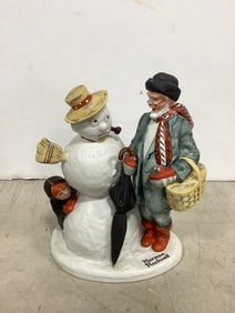 Granpa Snowman Norman Rockwell porcelain figure(6.5in.tall)