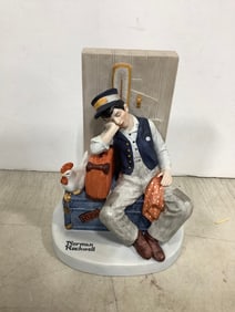 Norman Rockwell Asleep on the Job porcelain figure(6.25in.tall)