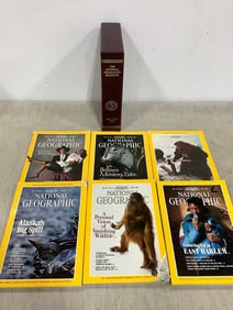 The National Geographic 1990 magazines and case