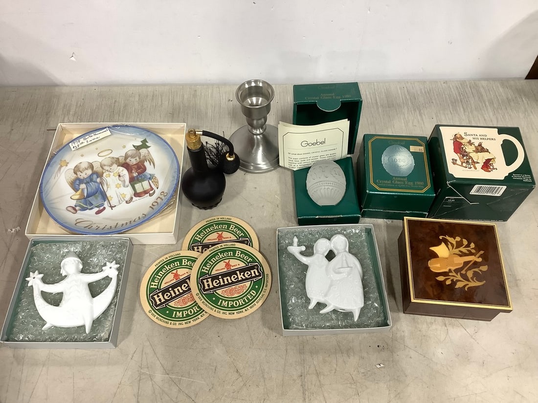 Goebel crystal glass eggs, vintage Heineken coasters, and more (1 of 1)