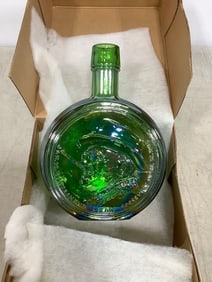 FDR commemorative first edition green glass decanter(7.5in.tall)