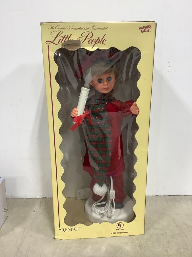 Vintage animated and illumniated Little People by Rennoc doll in box: Vintage animated and illumniated Little People by Rennoc doll in box