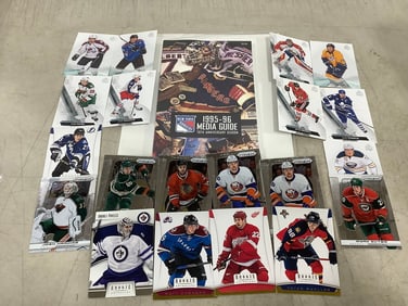 NY Rangers 1995-96 media guide and collectible cards