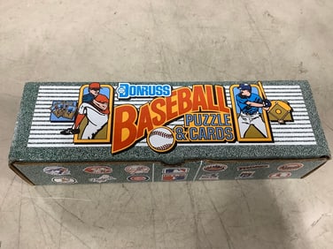 DonRuss baseball puzzle and cards set in box