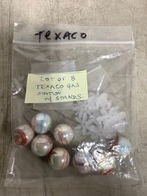 Texaco gas station marbles with stands
